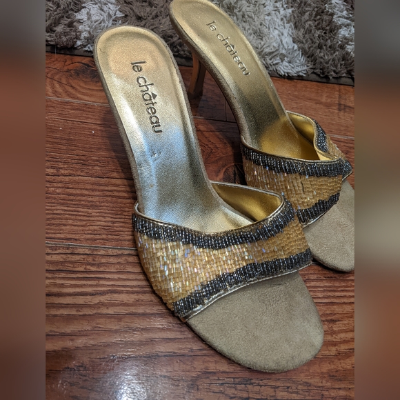 Y2k beaded Le Chateau kitten heels - Picture 5 of 5